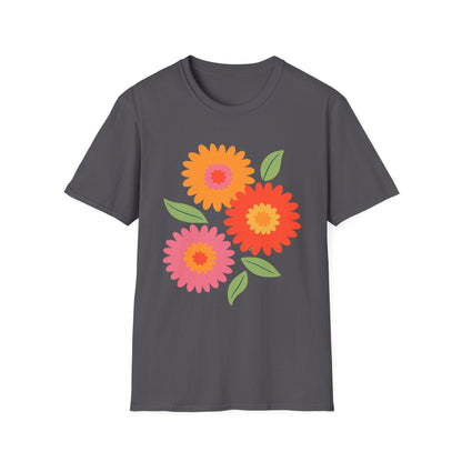 Retro Spring Flowers t-shirt | Colorful Minimal Floral Design