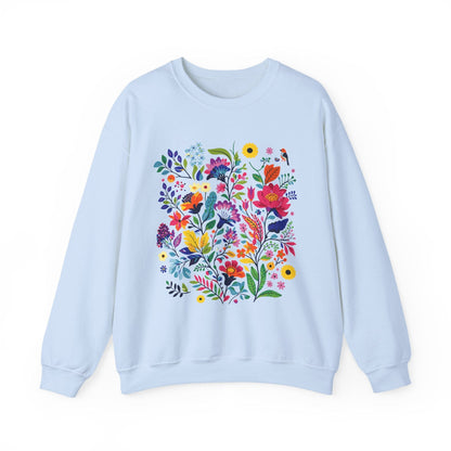 Bloom & Bright Spring Floral Shirt | Colorful Botanical Graphic Sweatshirt