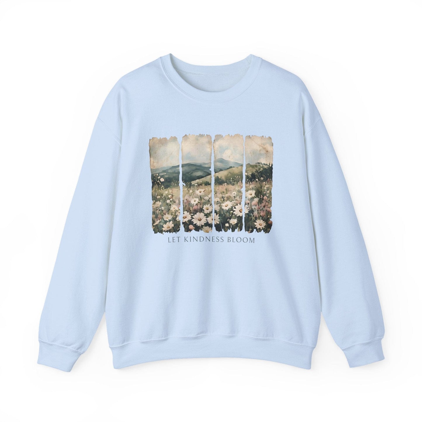 Let Kindness Bloom Shirt | Watercolor Floral Landscape Sweatshirt