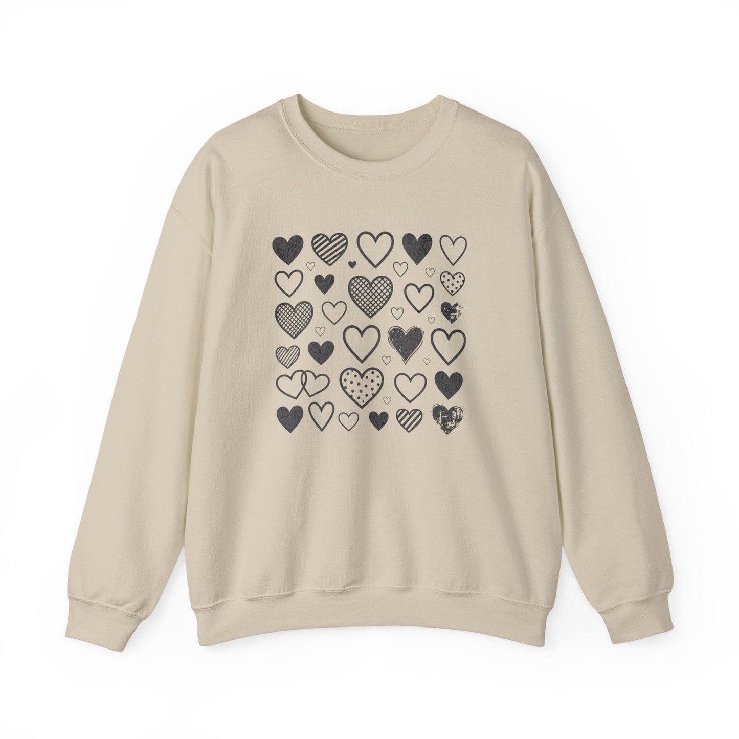 Minimalist Heart Pattern Valentine Shirt | Modern Love Graphic Sweatshirt