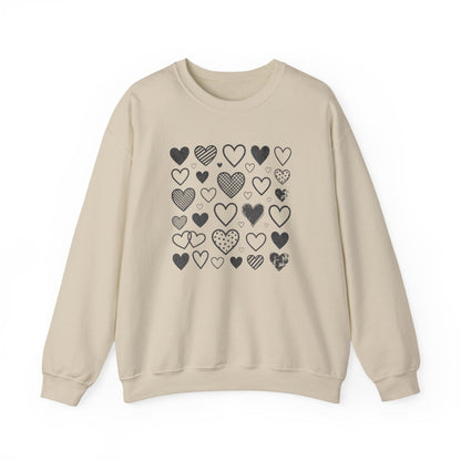 Minimalist Heart Pattern Valentine Shirt | Modern Love Graphic Sweatshirt