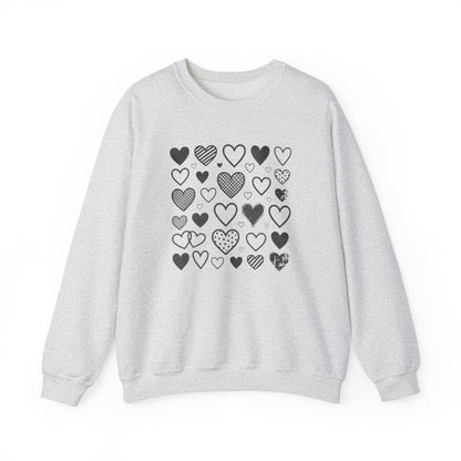 Minimalist Heart Pattern Valentine Shirt | Modern Love Graphic Sweatshirt