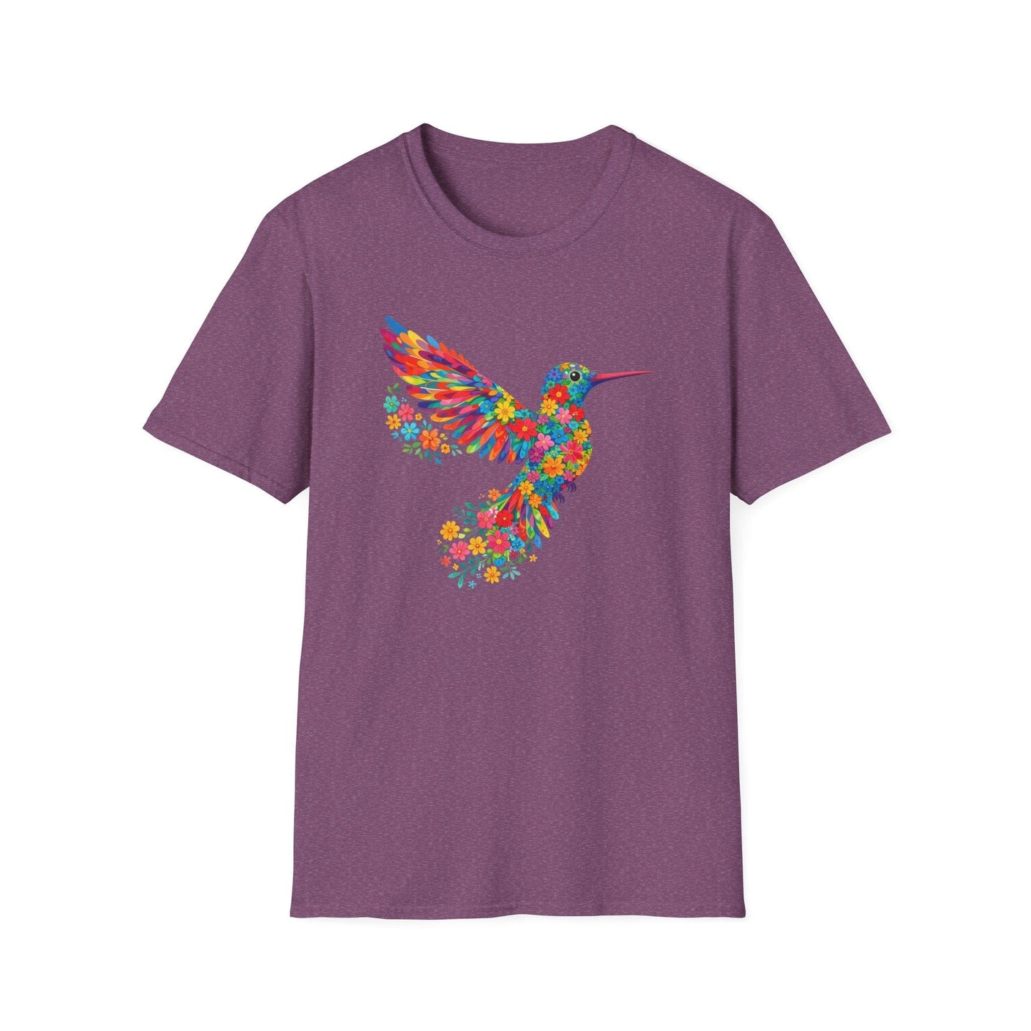 Vibrant Hummingbird Floral Shirt | Colorful Botanical Graphic t-shirt