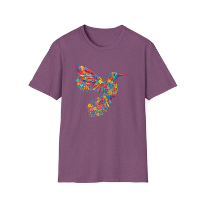 Vibrant Hummingbird Floral Shirt | Colorful Botanical Graphic t-shirt