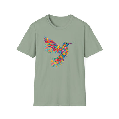 Vibrant Hummingbird Floral Shirt | Colorful Botanical Graphic t-shirt