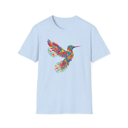 Vibrant Hummingbird Floral Shirt | Colorful Botanical Graphic t-shirt