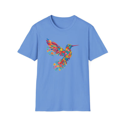 Vibrant Hummingbird Floral Shirt | Colorful Botanical Graphic t-shirt