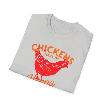 Chickens Make Me Happy t-shirt | Funny Farm Life Graphic Tee