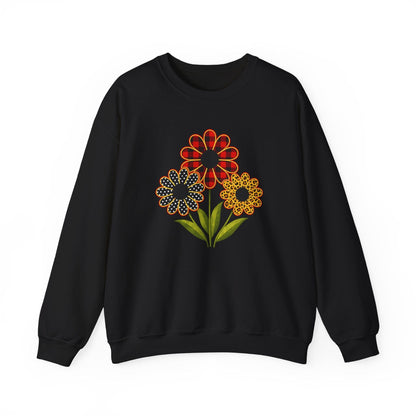 Patterned Floral Trio Sweatshirt | Buffalo Plaid, Polka Dot & Leopard Spring Design