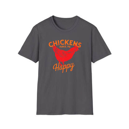 Chickens Make Me Happy t-shirt | Funny Farm Life Graphic Tee