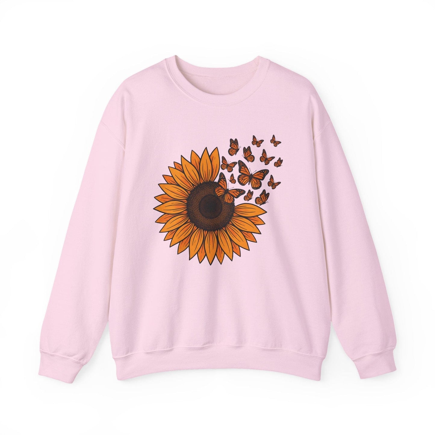 Sunflower & Monarch Butterflies Shirt | Nature-Inspired Floral Sweatshirt