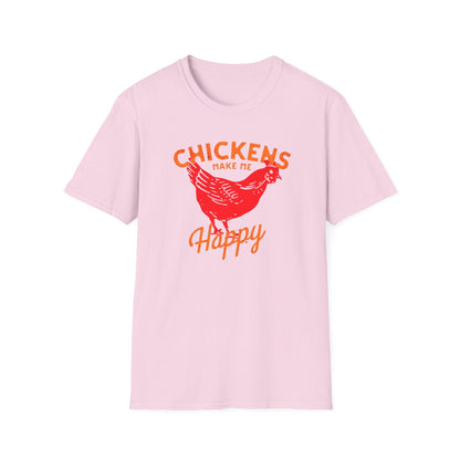 Chickens Make Me Happy t-shirt | Funny Farm Life Graphic Tee