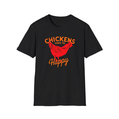 Chickens Make Me Happy t-shirt | Funny Farm Life Graphic Tee