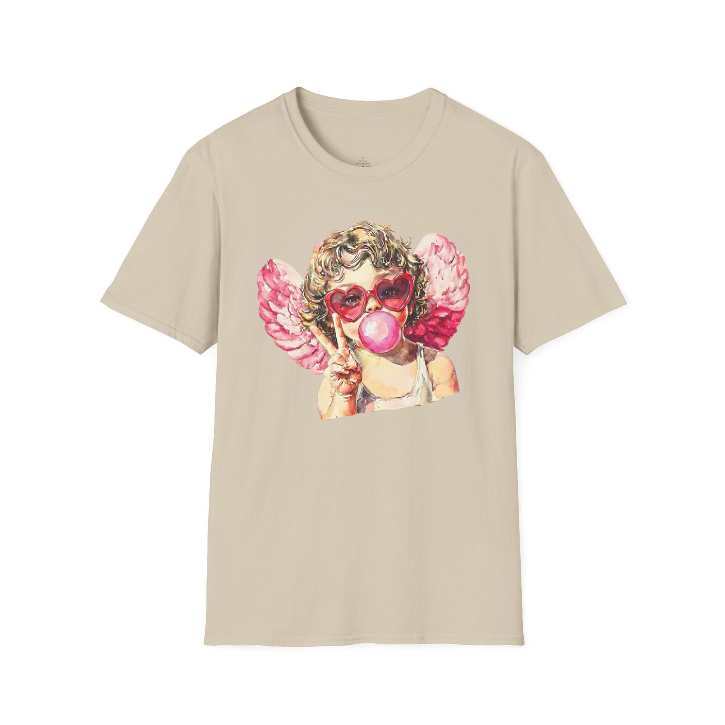 Peace Love Valentine Cupid Shirt | Bubblegum Angel Graphic Tee