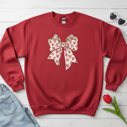 Pink Heart Bow Valentine Shirt | Cute Coquette Graphic Sweatshirt