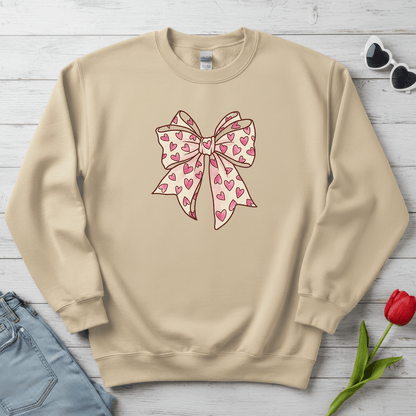 Pink Heart Bow Valentine Shirt | Cute Coquette Graphic Sweatshirt