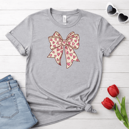 Pink Heart Bow Valentine Shirt | Cute Coquette Graphic Tee