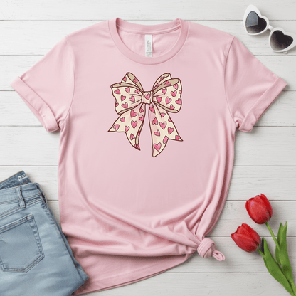 Pink Heart Bow Valentine Shirt | Cute Coquette Graphic Tee
