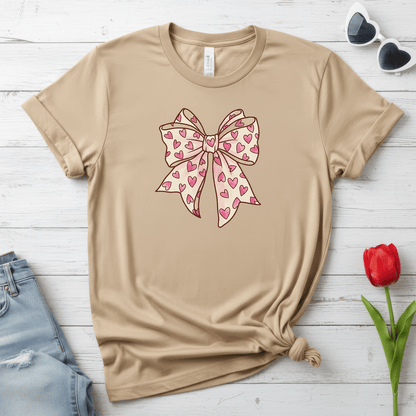 Pink Heart Bow Valentine Shirt | Cute Coquette Graphic Tee
