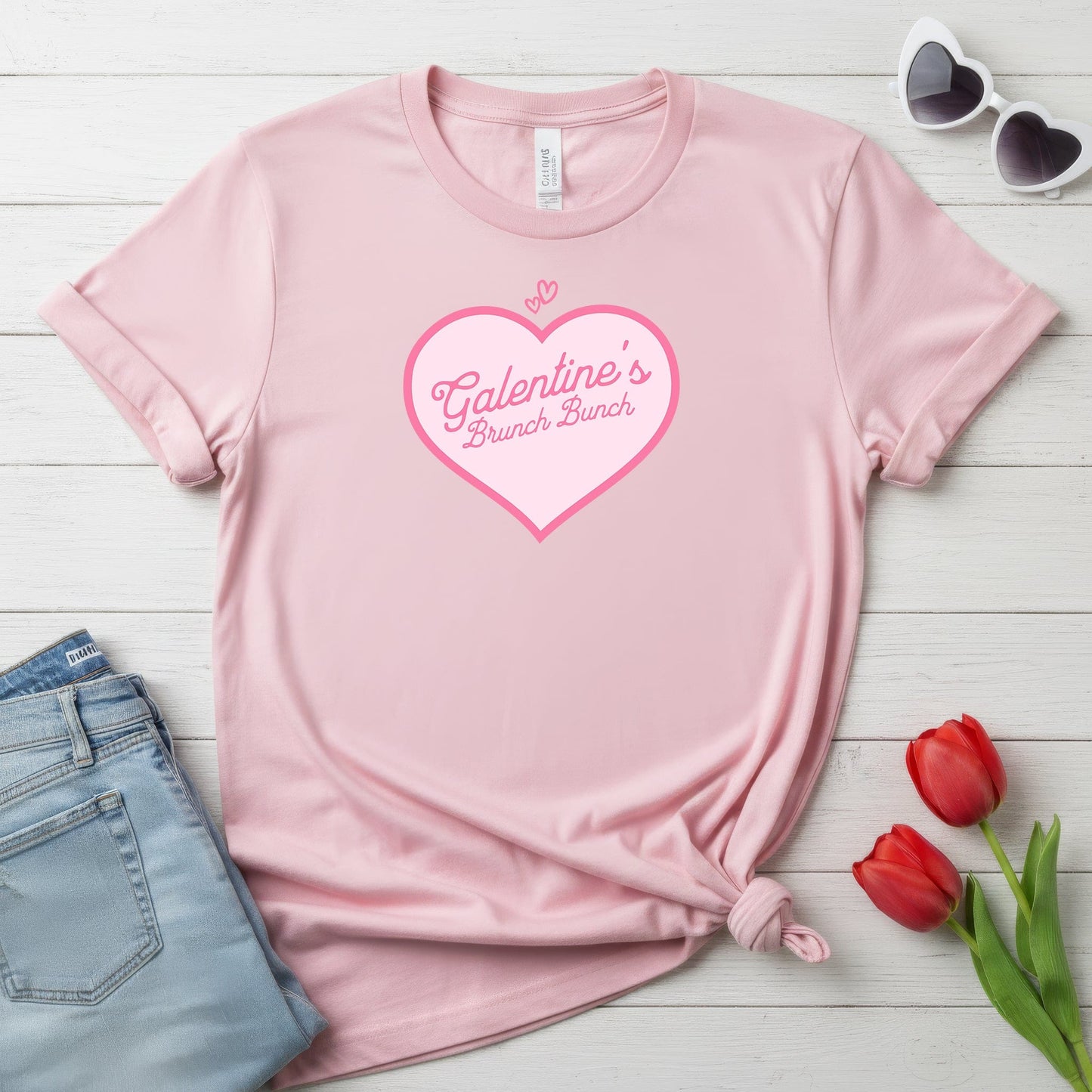 Galentine’s Brunch Bunch Shirt | Cute Pink Heart Valentine Tee