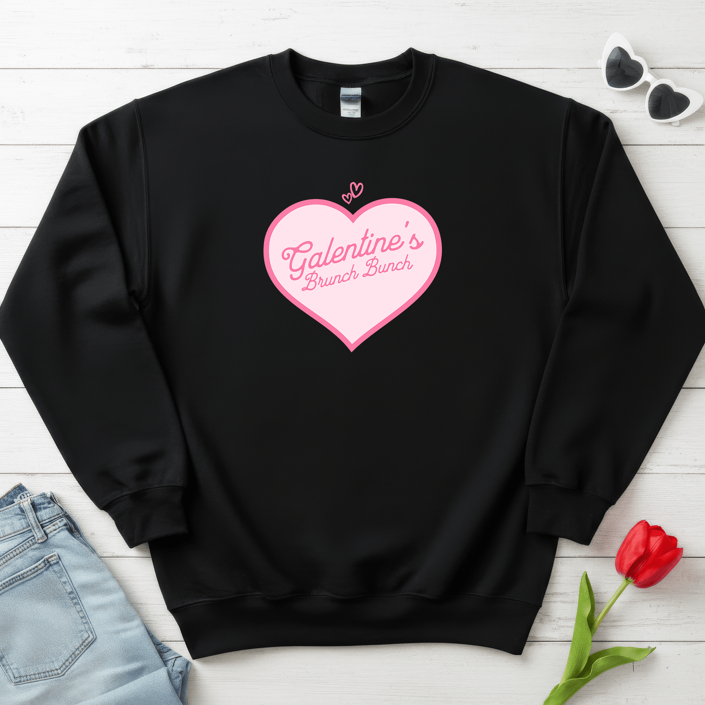 Galentine’s Brunch Bunch Shirt | Cute Pink Heart Valentine Sweatshirt