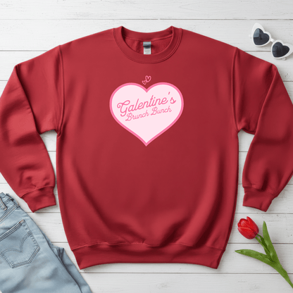 Galentine’s Brunch Bunch Shirt | Cute Pink Heart Valentine Sweatshirt