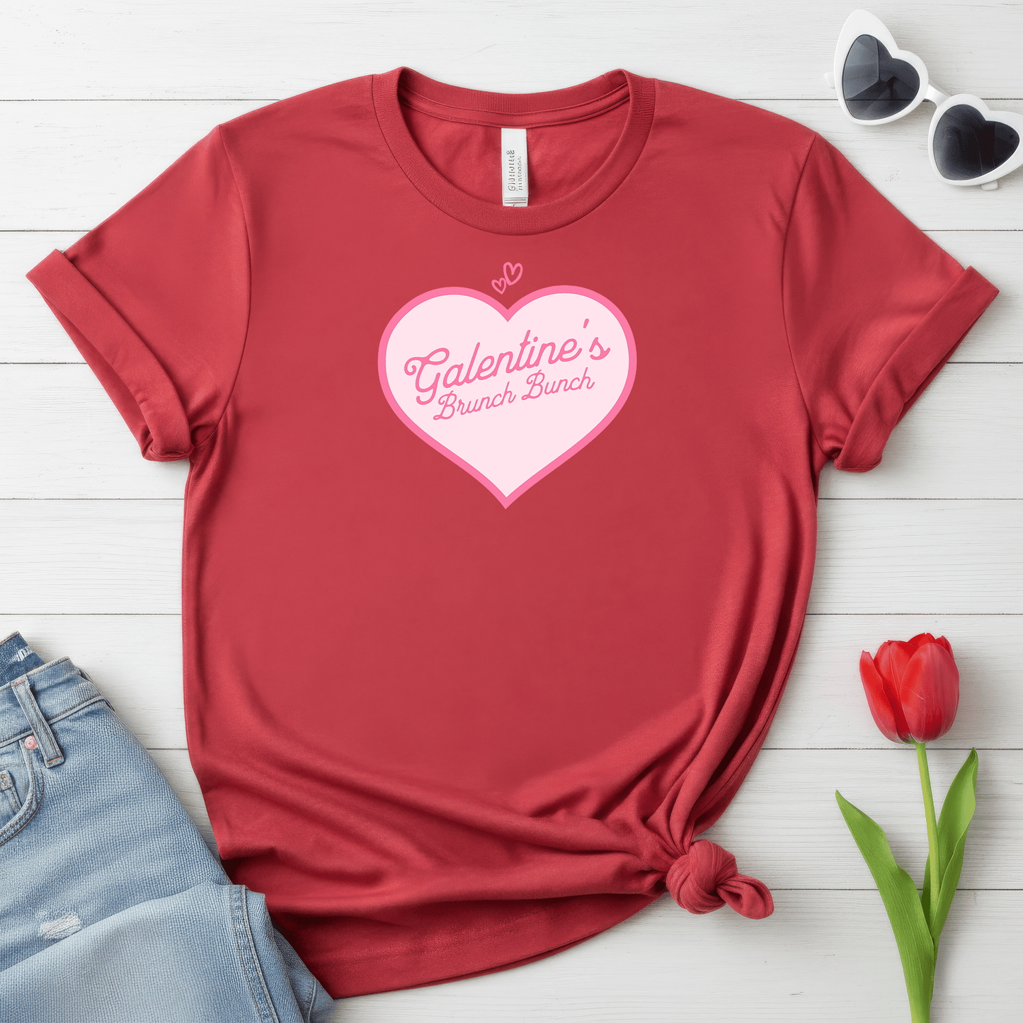 Galentine’s Brunch Bunch Shirt | Cute Pink Heart Valentine Tee