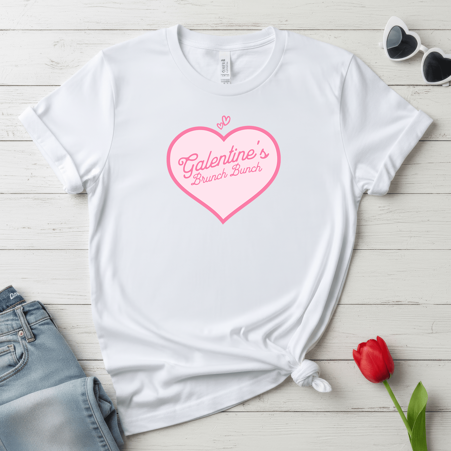 Galentine’s Brunch Bunch Shirt | Cute Pink Heart Valentine Tee