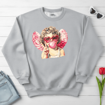 Peace Love Valentine Cupid Shirt | Bubblegum Angel Graphic Sweatshirt