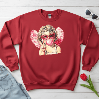 Peace Love Valentine Cupid Shirt | Bubblegum Angel Graphic Sweatshirt
