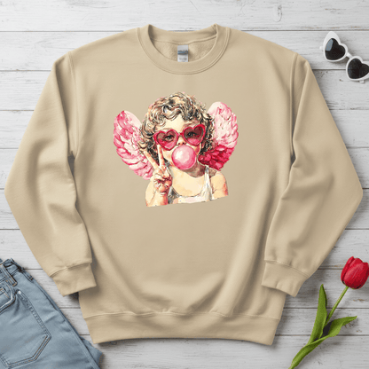Peace Love Valentine Cupid Shirt | Bubblegum Angel Graphic Sweatshirt