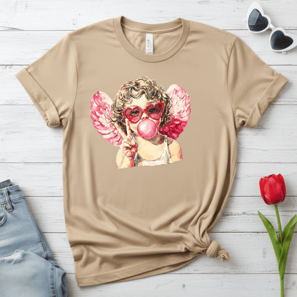 Peace Love Valentine Cupid Shirt | Bubblegum Angel Graphic Tee