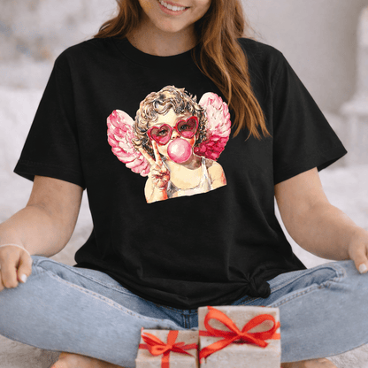 Peace Love Valentine Cupid Shirt | Bubblegum Angel Graphic Tee