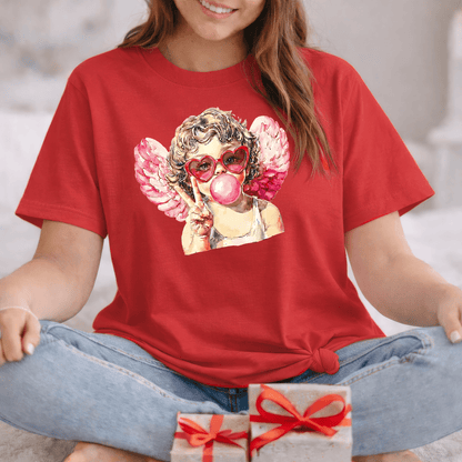 Peace Love Valentine Cupid Shirt | Bubblegum Angel Graphic Tee