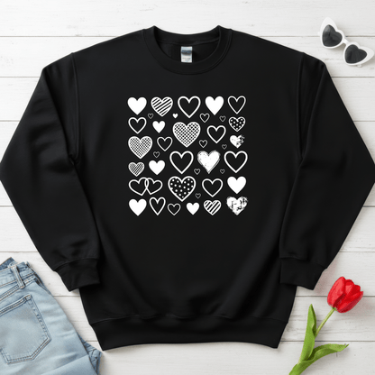 Minimalist Heart Pattern Valentine Shirt | Modern Love Graphic Sweatshirt