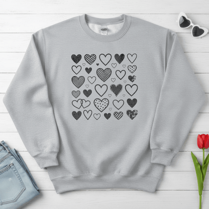 Minimalist Heart Pattern Valentine Shirt | Modern Love Graphic Sweatshirt