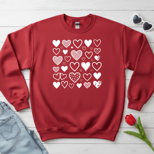 Minimalist Heart Pattern Valentine Shirt | Modern Love Graphic Sweatshirt