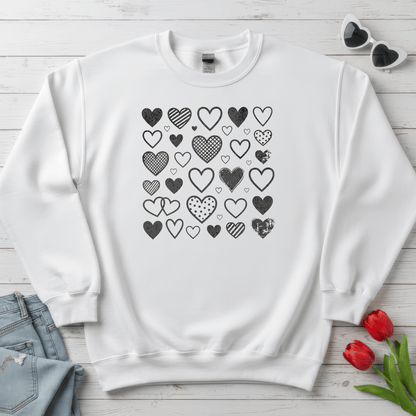 Minimalist Heart Pattern Valentine Shirt | Modern Love Graphic Sweatshirt