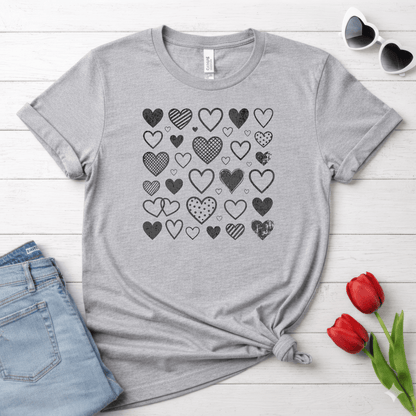 Minimalist Heart Pattern Valentine Shirt | Modern Love Graphic Tee