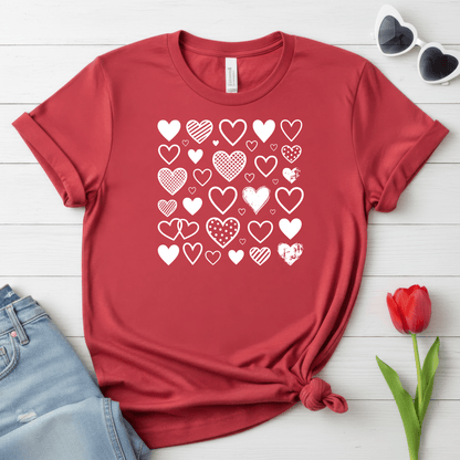 Minimalist Heart Pattern Valentine Shirt | Modern Love Graphic Tee