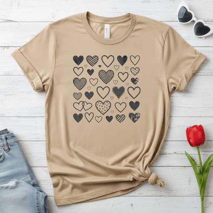 Minimalist Heart Pattern Valentine Shirt | Modern Love Graphic Tee