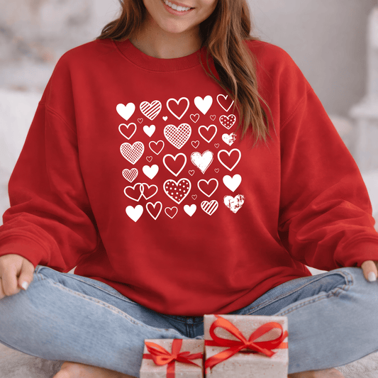 Minimalist Heart Pattern Valentine Shirt | Modern Love Graphic Sweatshirt