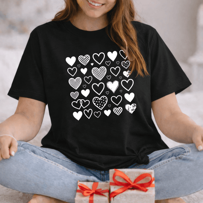 Minimalist Heart Pattern Valentine Shirt | Modern Love Graphic Tee