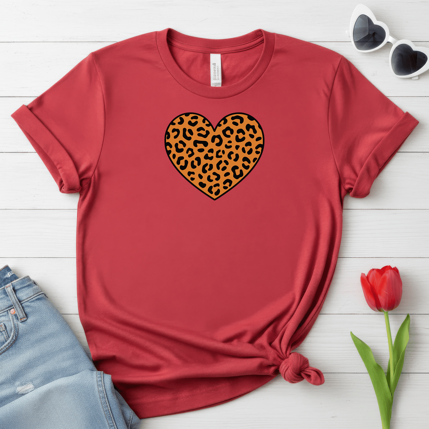 Leopard Heart Valentine Shirt | Trendy Valentine Tee