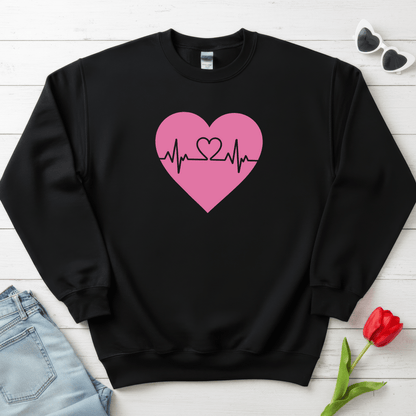 Heartbeat Love Valentine Shirt | Heart Pulse Graphic Sweatshirt