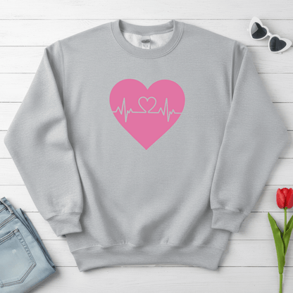 Heartbeat Love Valentine Shirt | Heart Pulse Graphic Sweatshirt