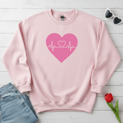 Heartbeat Love Valentine Shirt | Heart Pulse Graphic Sweatshirt
