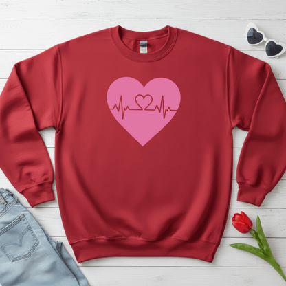 Heartbeat Love Valentine Shirt | Heart Pulse Graphic Sweatshirt