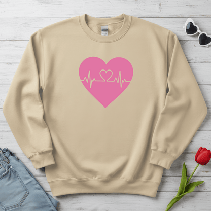 Heartbeat Love Valentine Shirt | Heart Pulse Graphic Sweatshirt