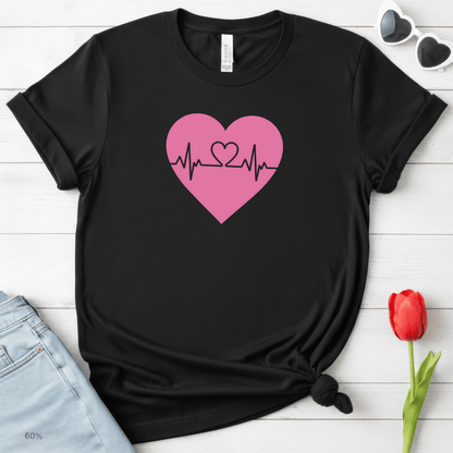 Heartbeat Love Valentine Shirt | Heart Pulse Graphic Tee